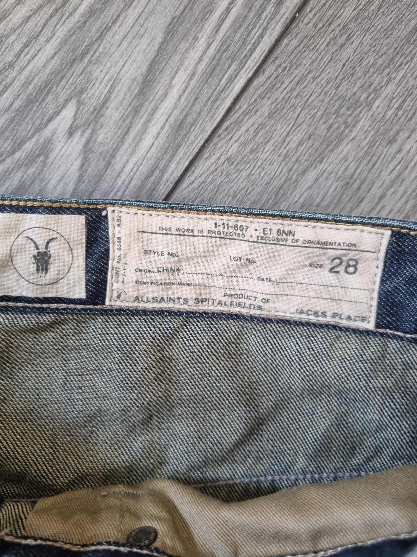 AllSaints Carrot Fit Blue Jeans W28 BNWT