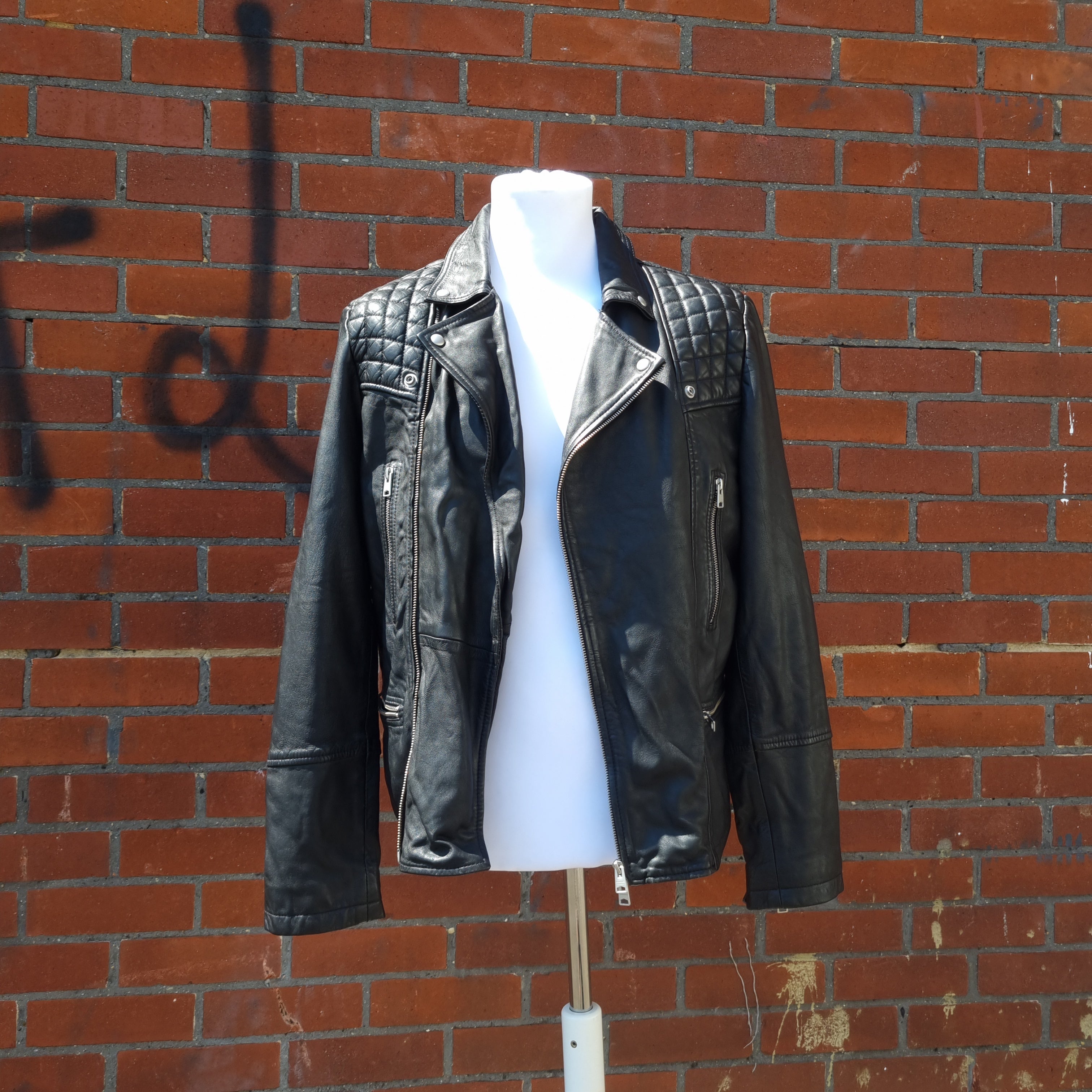 All saints store rowley leather jacket