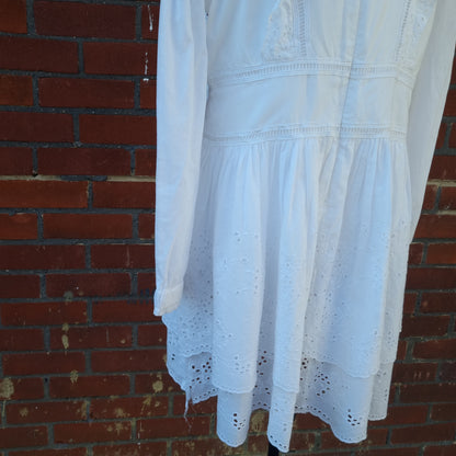 All Saints Aislyn 100% Cotton Broderie Anglaise Dress UK Size 14