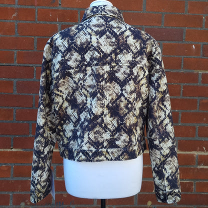 AllSaints Snake Print Denim Jacket UK Size 10