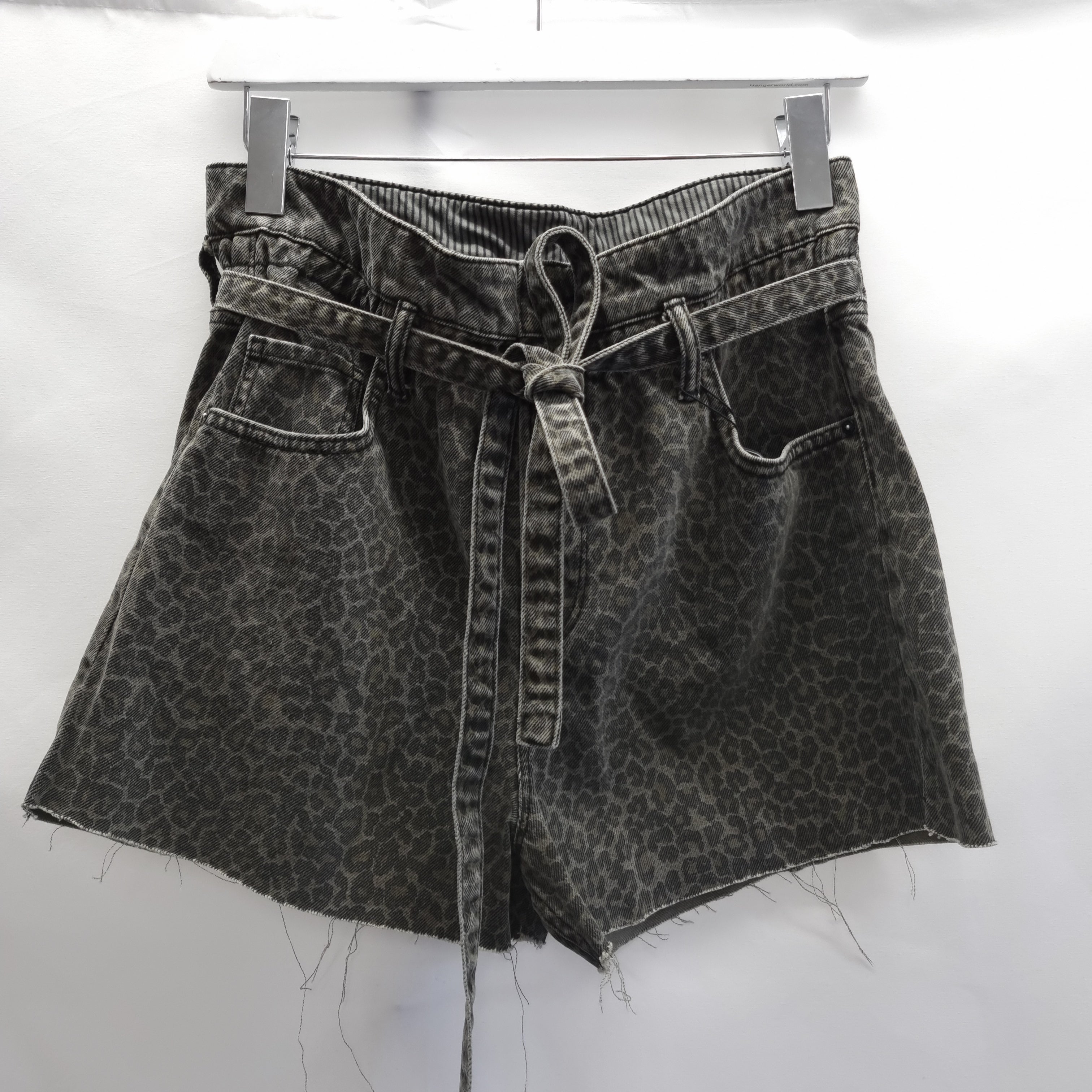 Cheetah print 2024 denim shorts