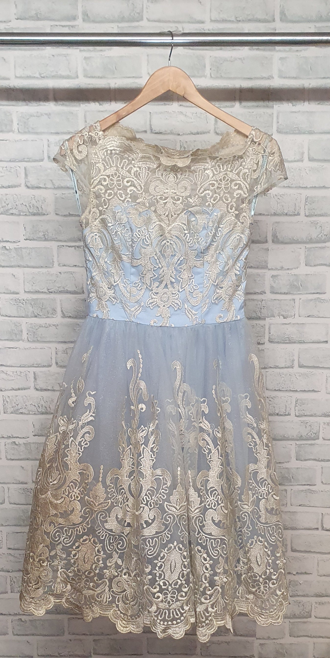 Chi Chi Lace Sascha Dress in Cashmere Blue Size 8 BNWT