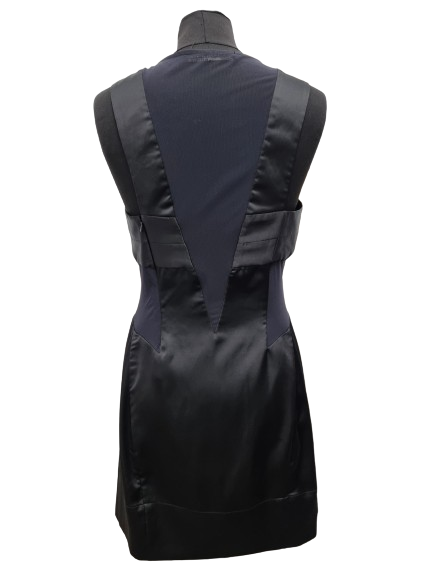 AllSaints Spitalfields Emi Black Dress with Sheer Panels Size 10