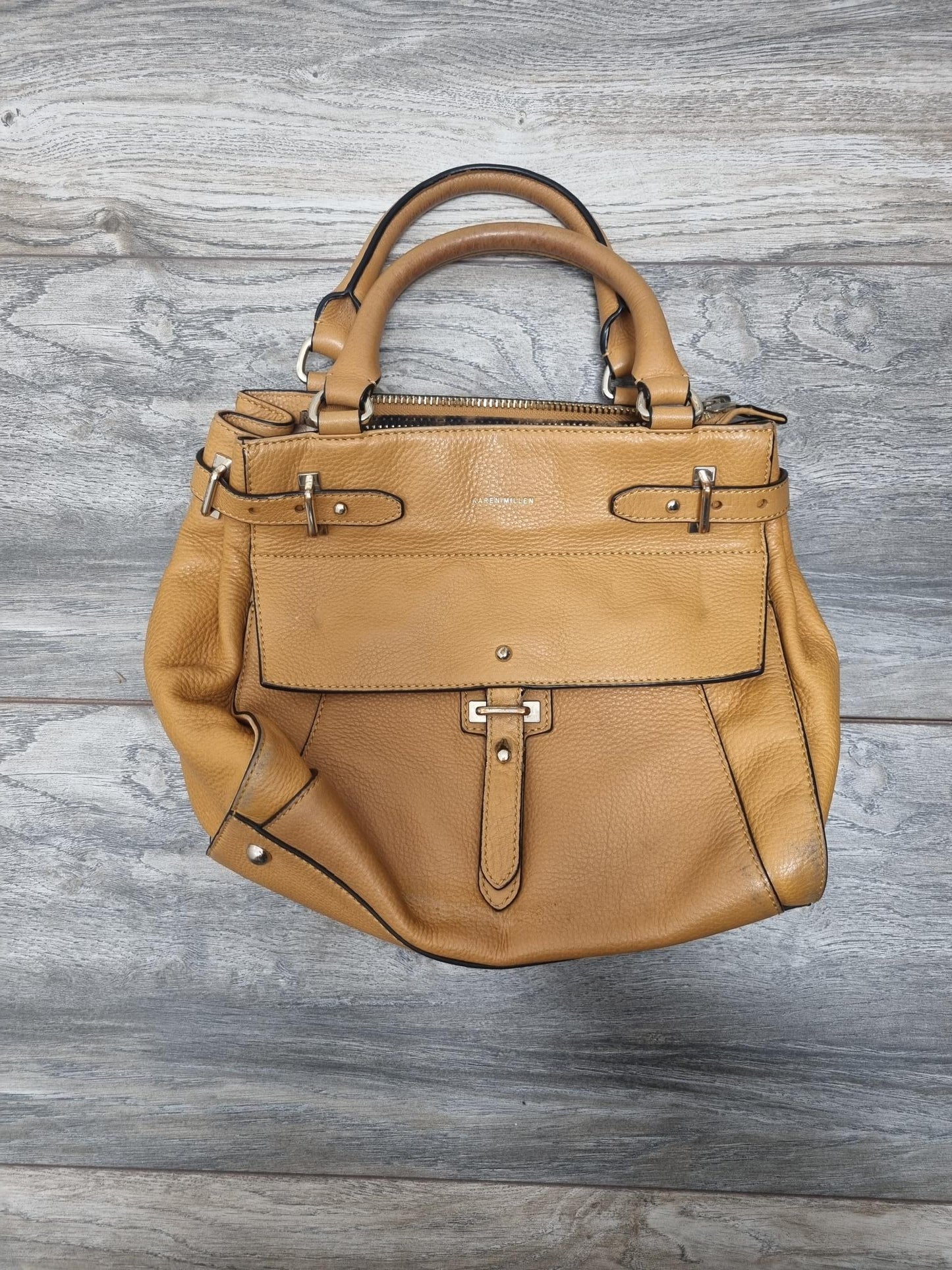 Karen Millen Tan 100% Leather Shoulder Bag
