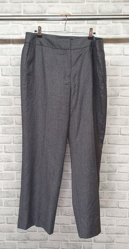 Jaeger Grey Wool Trousers Size 16