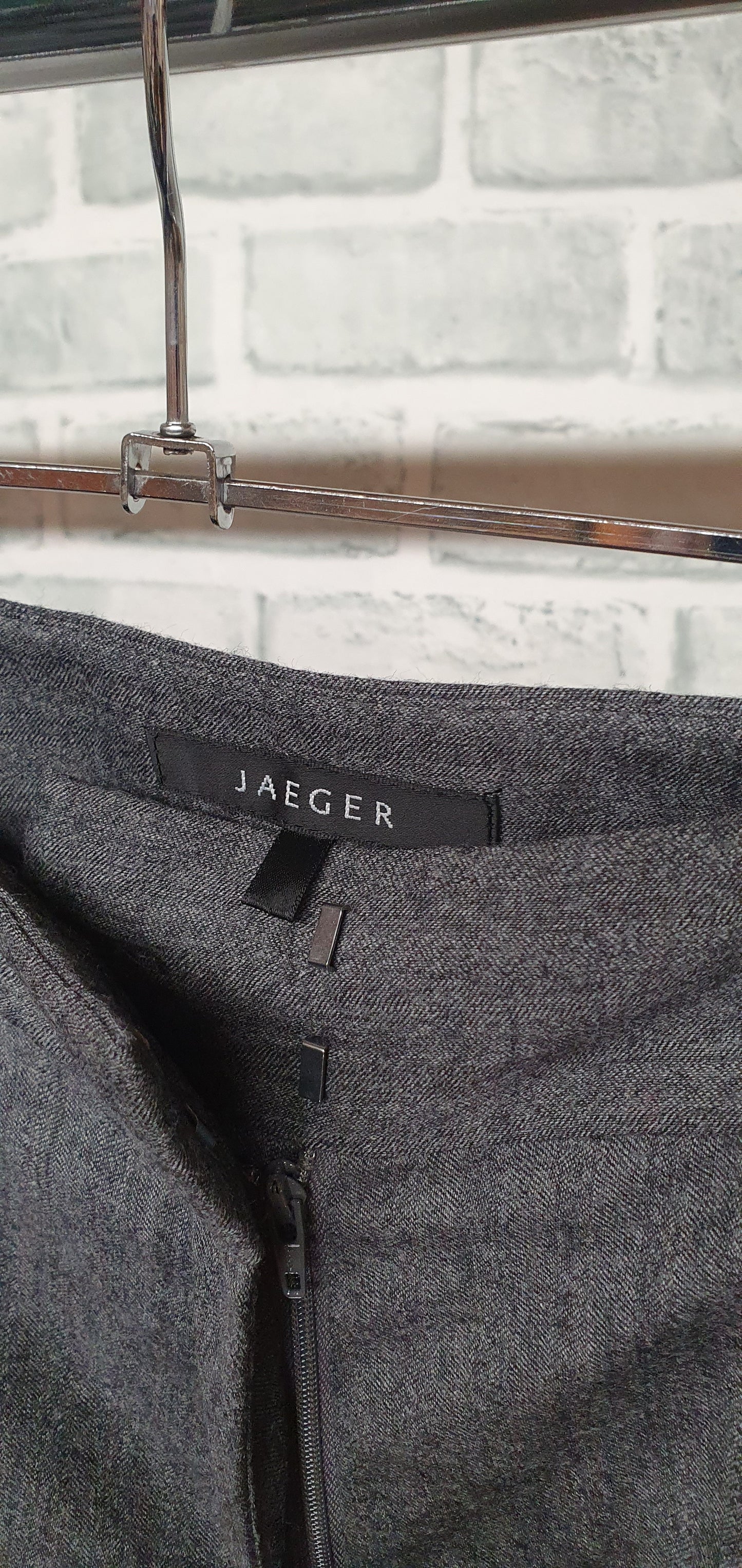 Jaeger Grey Wool Trousers Size 16