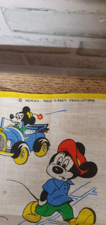 Disney Mickey Mouse Safety First Hankies 'Don't Chase a Ball onto a Busy Road' Handkerchief 1965