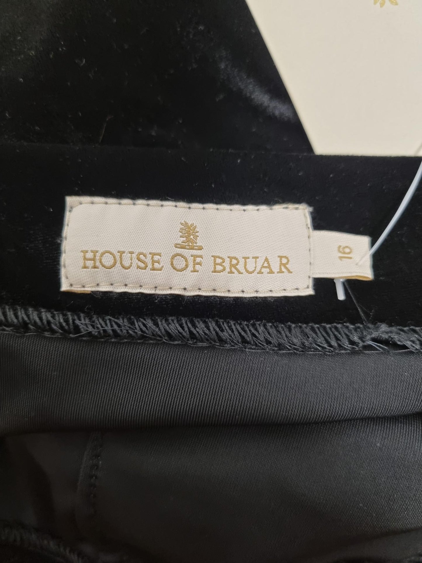 House of Bruar Black Velvet Trousers Size 34W BNWT