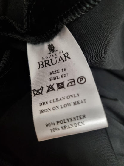 House of Bruar Black Velvet Trousers Size 34W BNWT