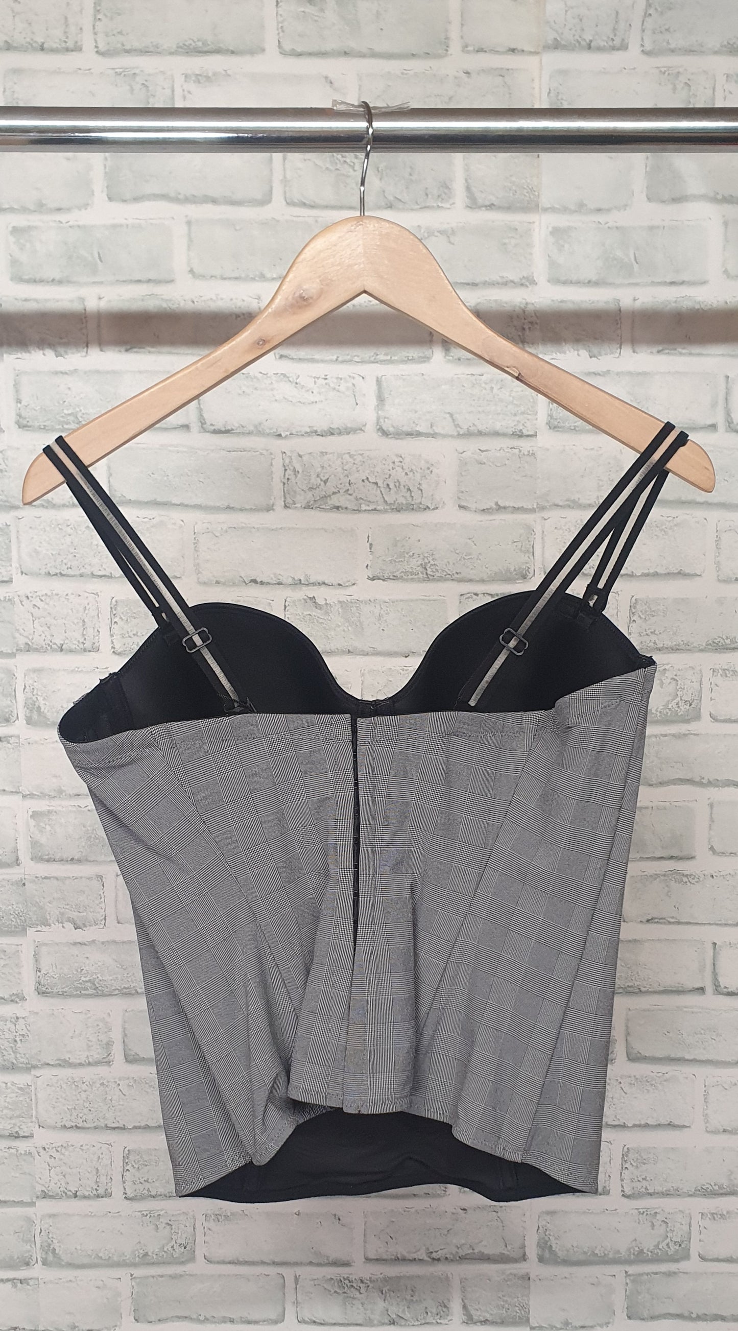 Prima Donna Twist Grey Corset Style Top Size 36E BNWT