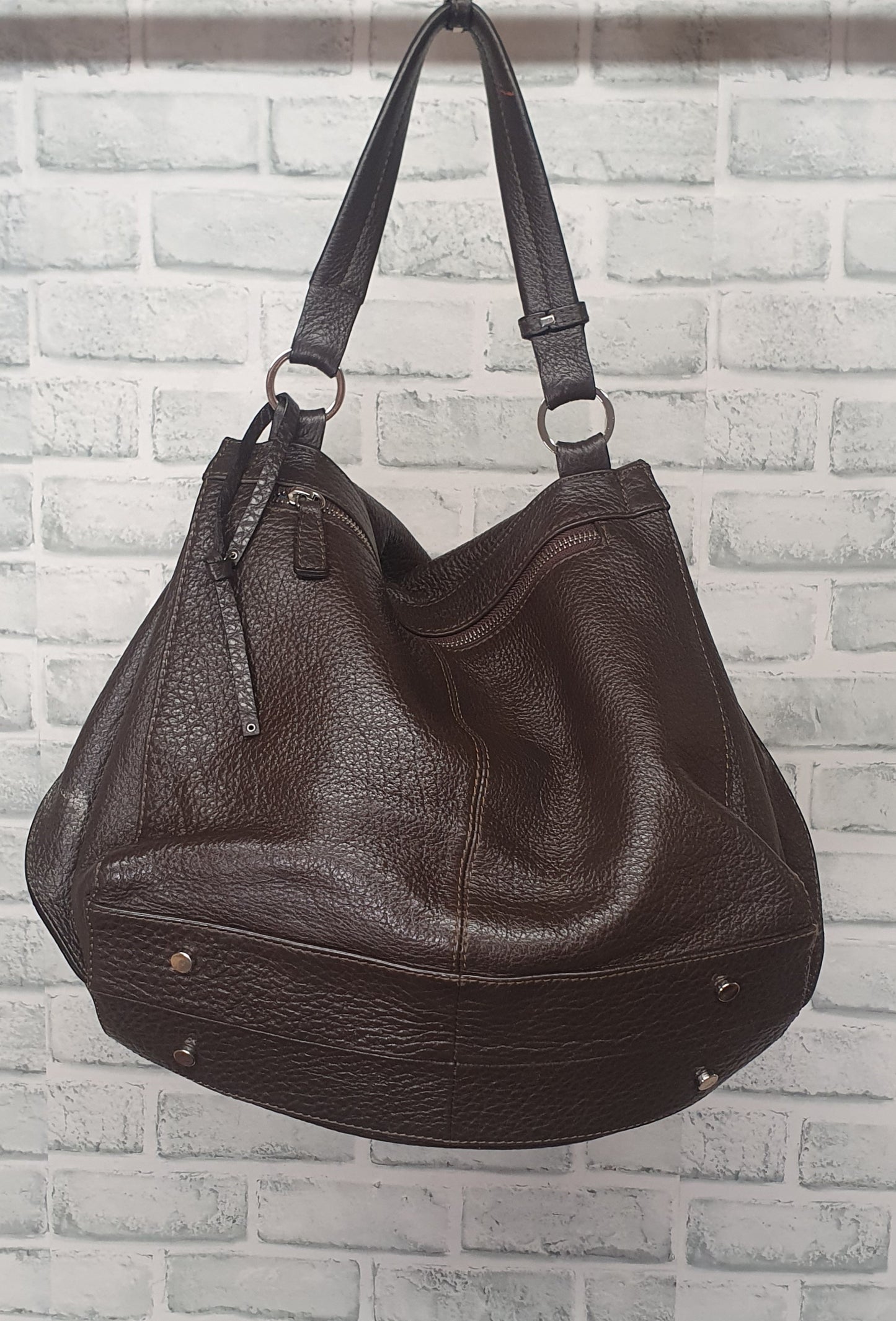 Gianni Conti Brown Leather Slouchy Bag