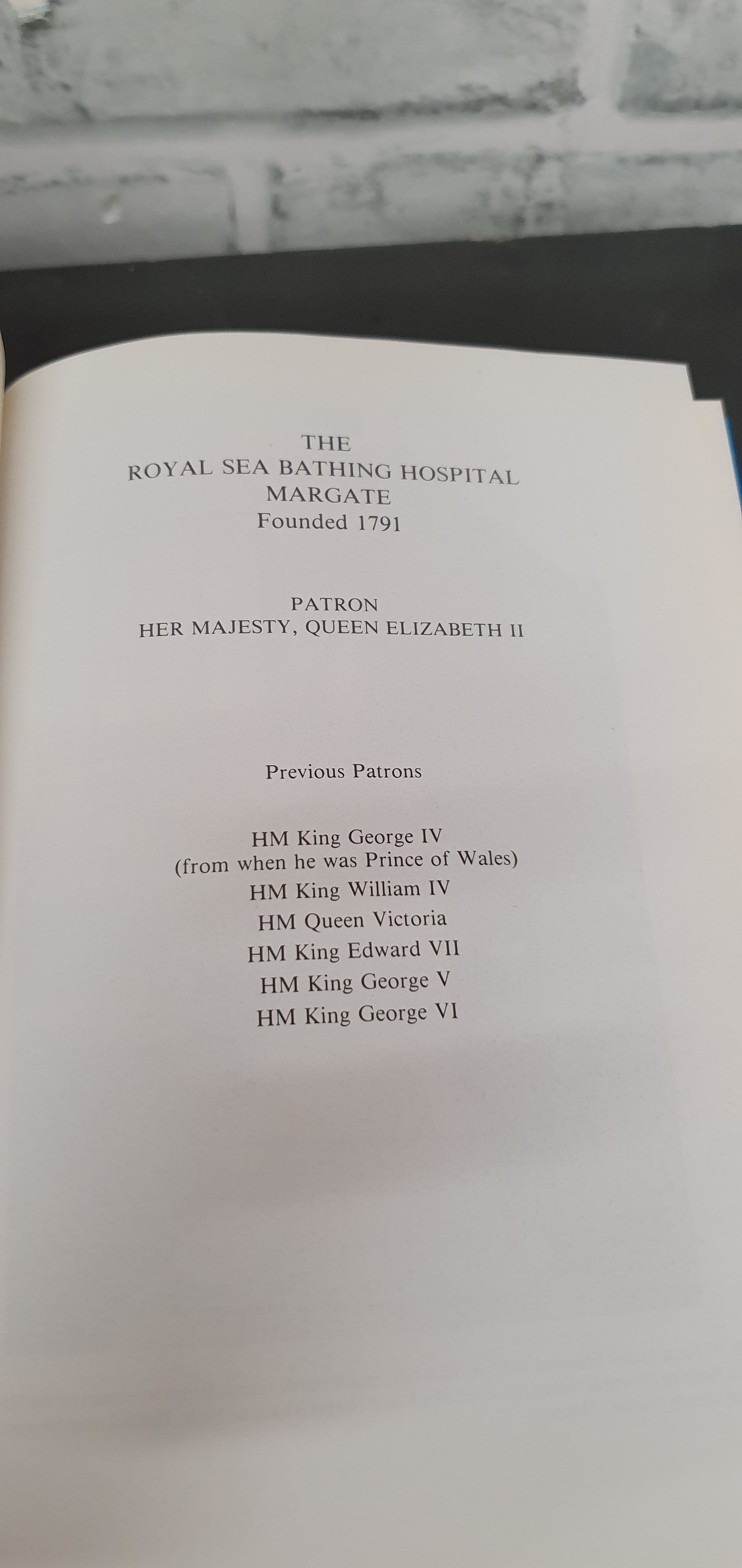 The History of the Royal Sea Bathing Hospital Margate 1791-1991 by F.G. St Clair Strange