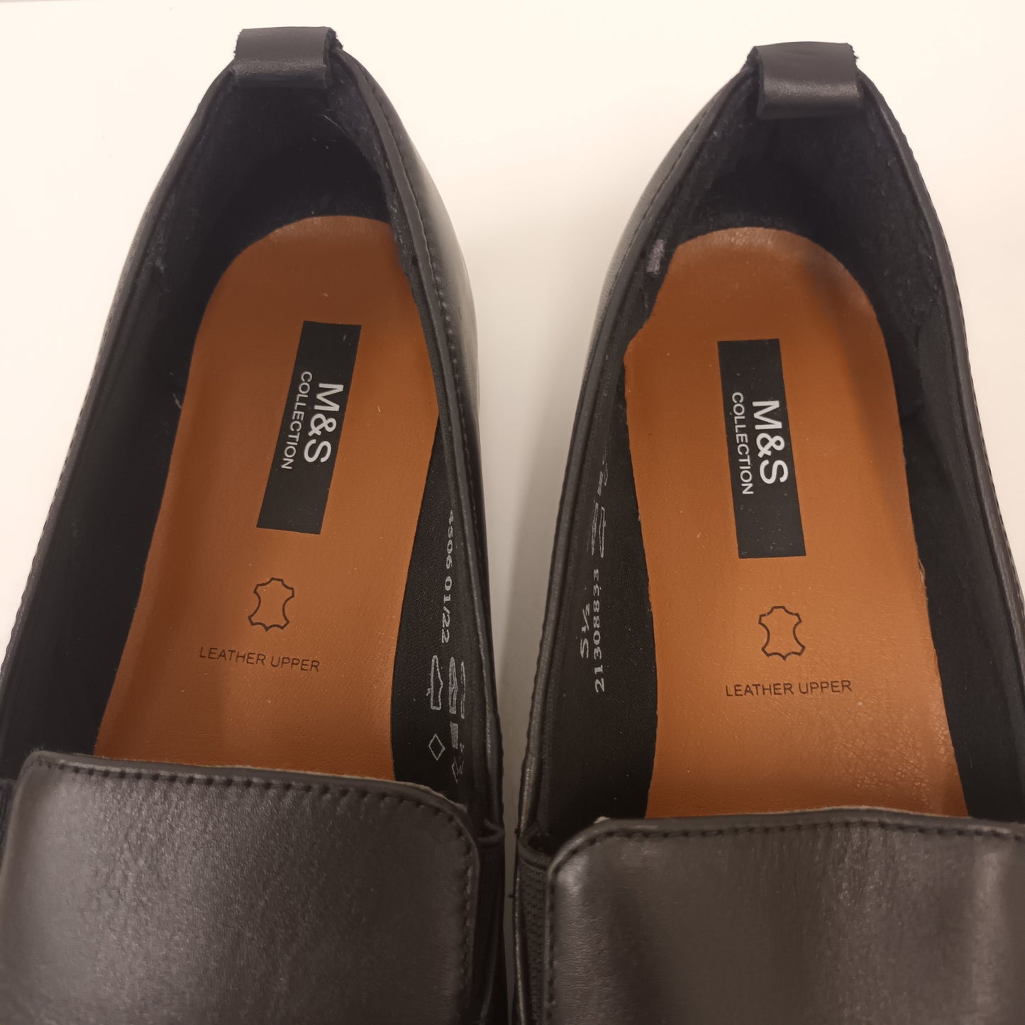 M&S Size 5 1/2 Black Leather Shoes