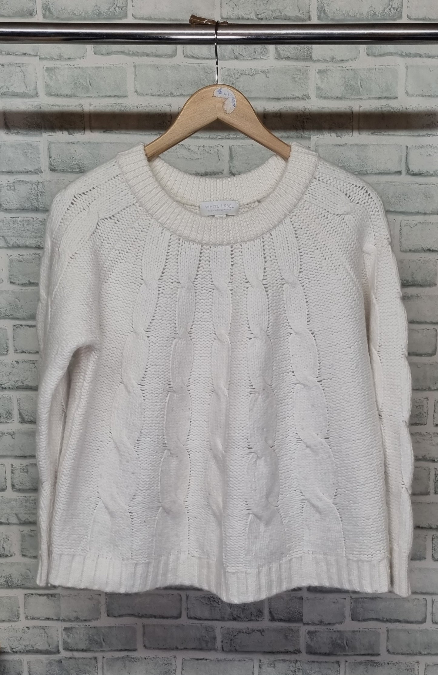 White Label The White Company White Knitted Jumper Size Medium