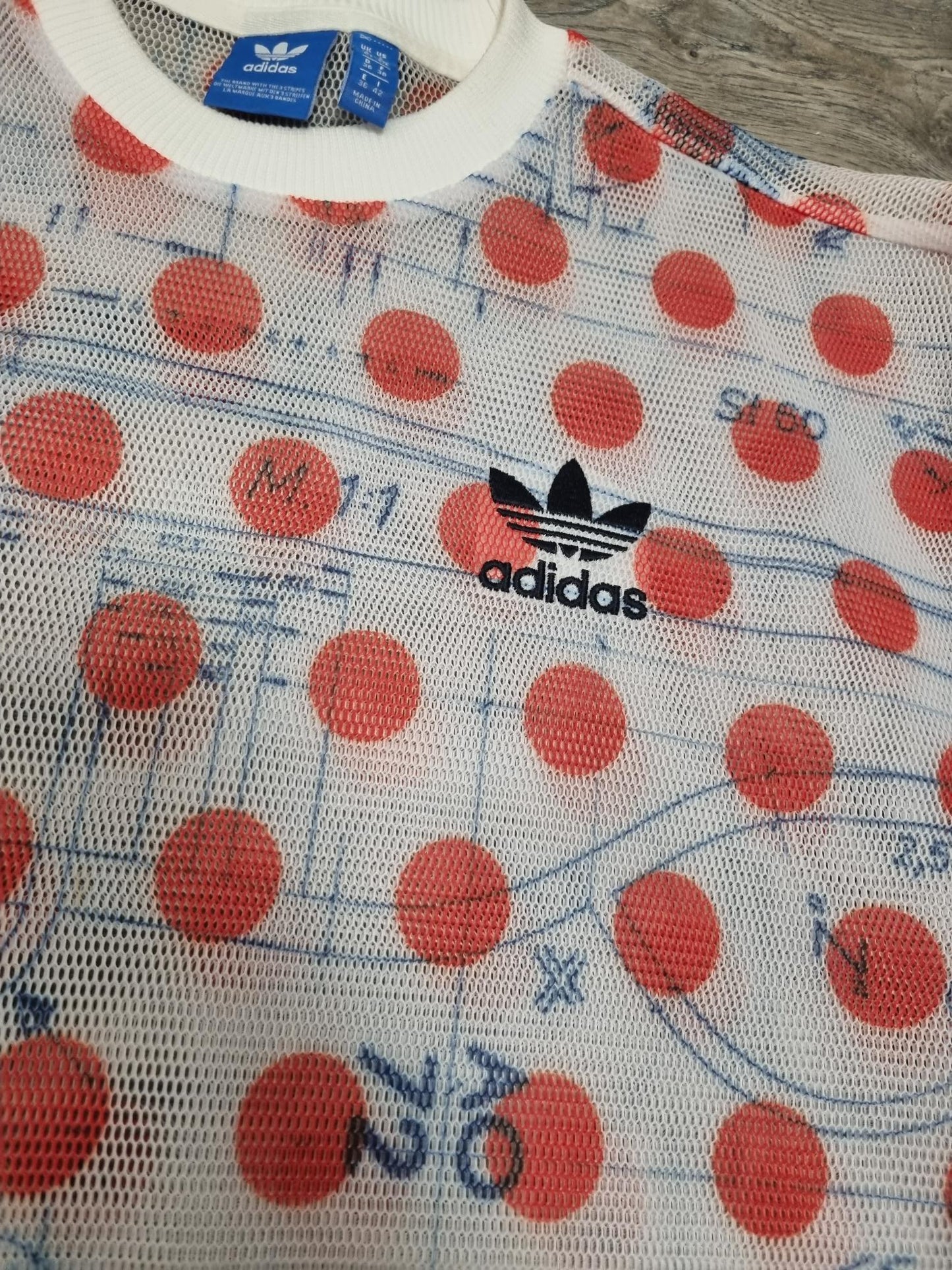 Adidas Originals Osaka Polka Dot Mesh Sweatshirt Size 10
