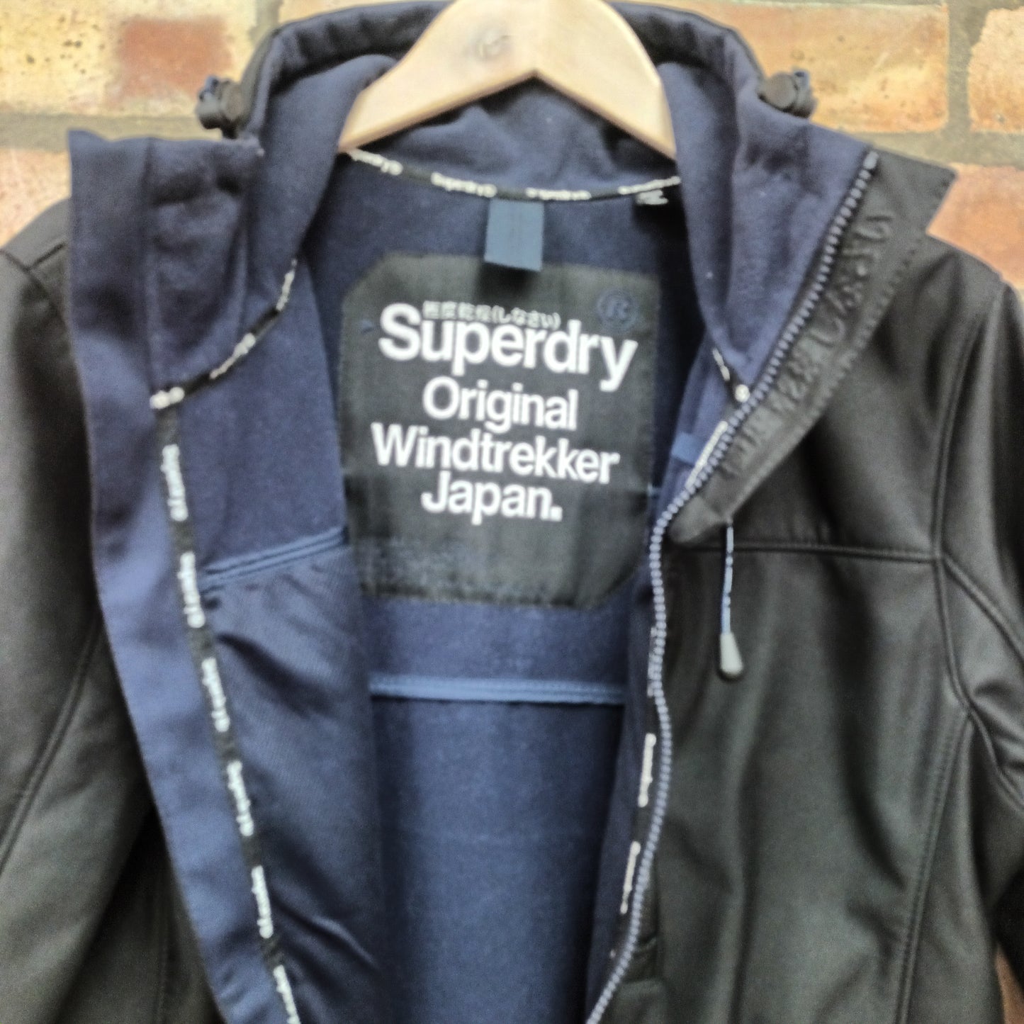 Superdry Windtrekker Large Black & Blue Coat