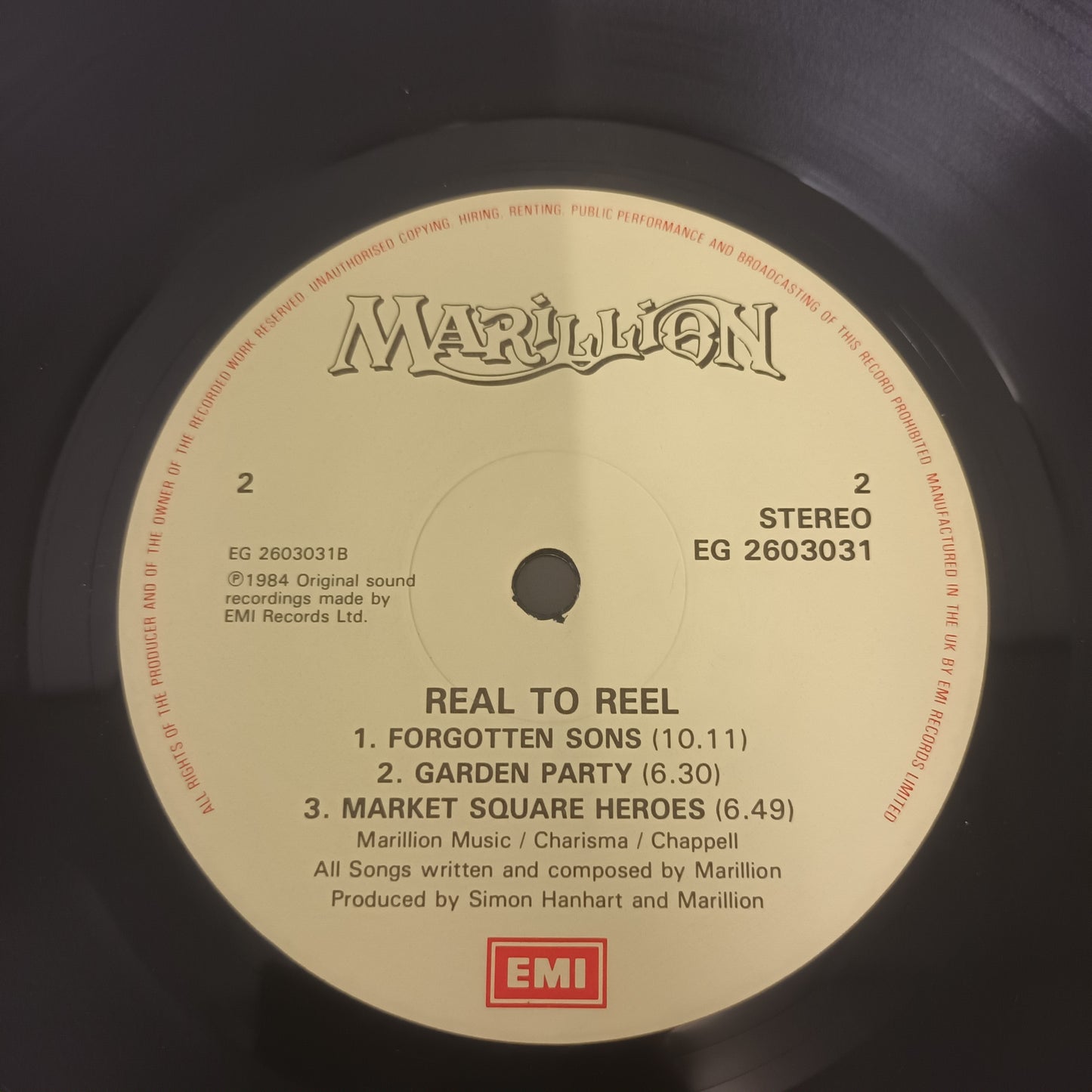 Marillion Real To Reel 12" Vinyl EG 2603031