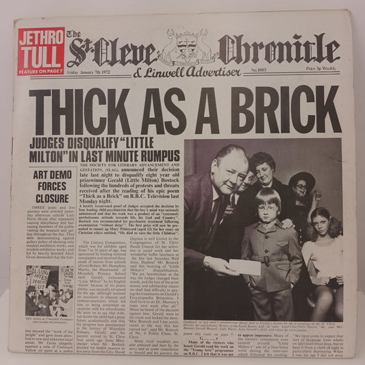 Jethro Tull Thick As A Brick 12" Vinyl German Press 1972 CHR 1003