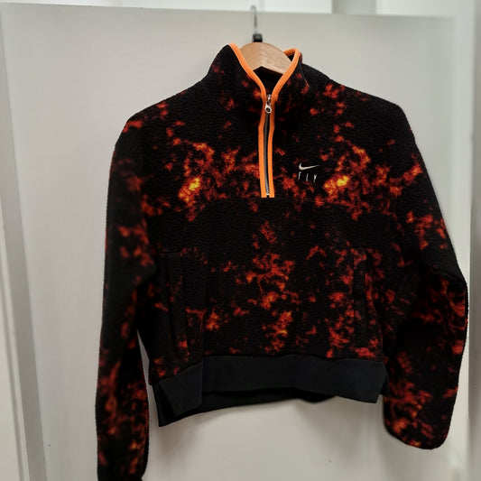 Nike Fly Womens Basketball Pullover Marble Black And Orange XS