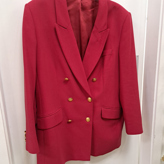 Red 100% Wool Vintage Ladies Blazer St Michael Marks & Spencer Size 20