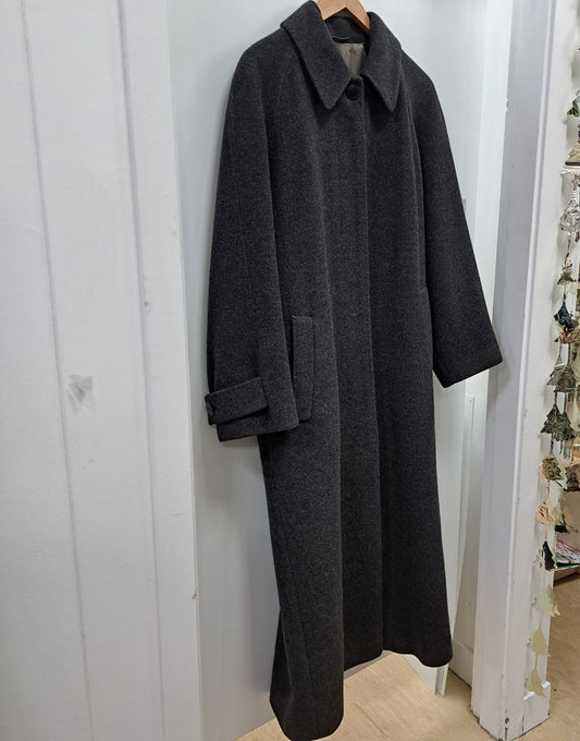 Ladies Grey Wool & Cashmere Coat Size 12 Hobbs