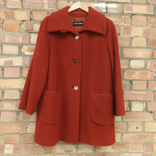 Gerry Webber Size 16 Red Wool Coat