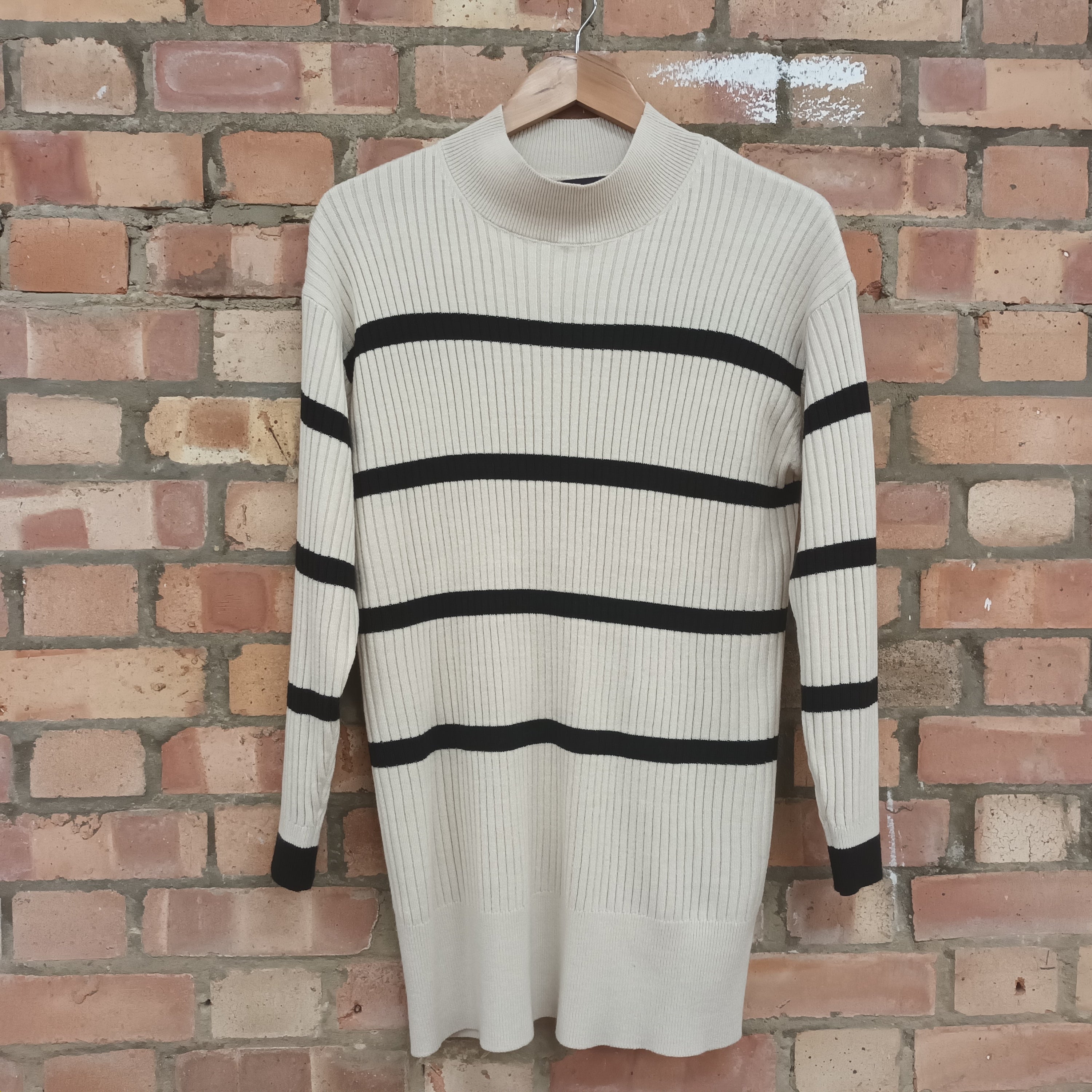 M S Collection Medium Cream Black Stripe Jumper Dress Shop for Shelter