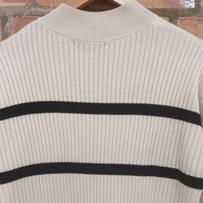 M&S Collection Medium Cream & Black Stripe Jumper Dress