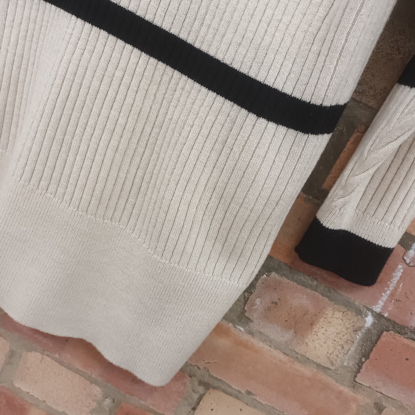 M&S Collection Medium Cream & Black Stripe Jumper Dress