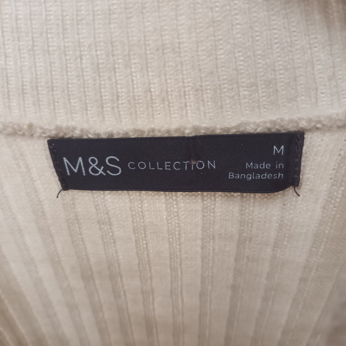M&S Collection Medium Cream & Black Stripe Jumper Dress