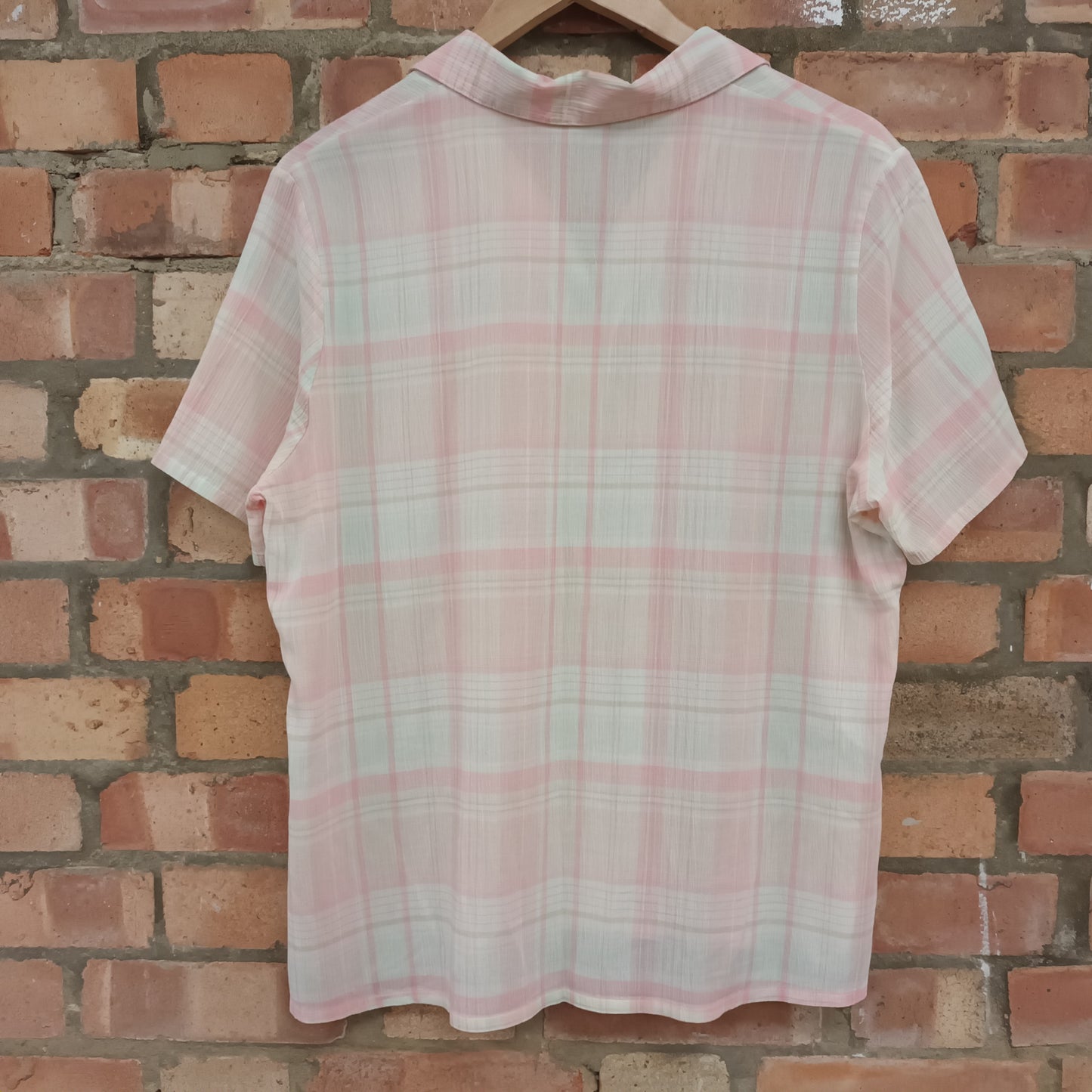 Vintage Marks & Spencer St Michael Pink Check Blouse Shirt