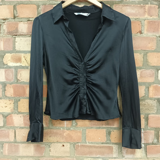 Zara Size Medium Black Long Sleeve 90's Inspired Shirt