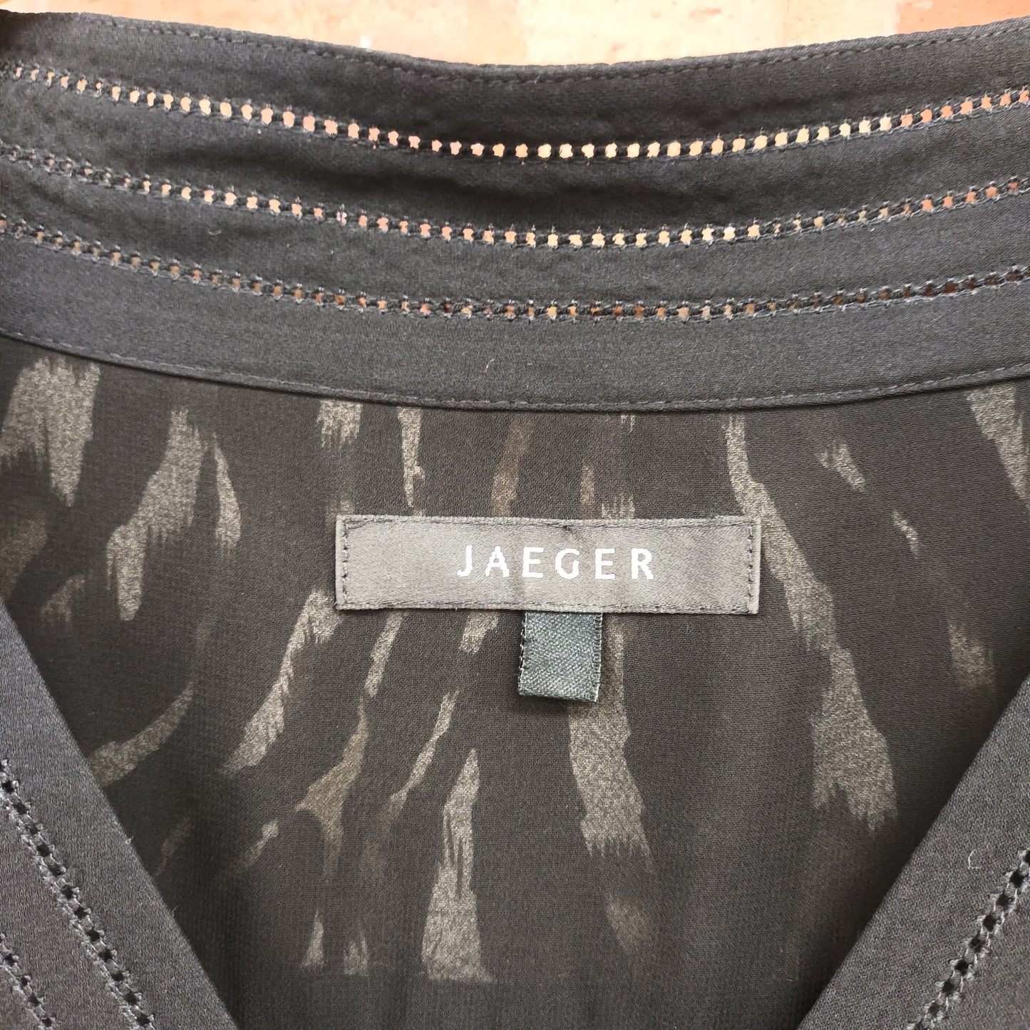 Jaeger Size 16 Silk Animal Print Blouse