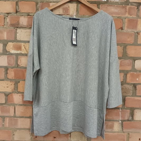 New With Tags M&S Size 20 Grey Stripe Top