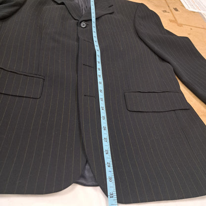 Mens Classic 3 Piece Grey Pinstripe Suit Size 38S