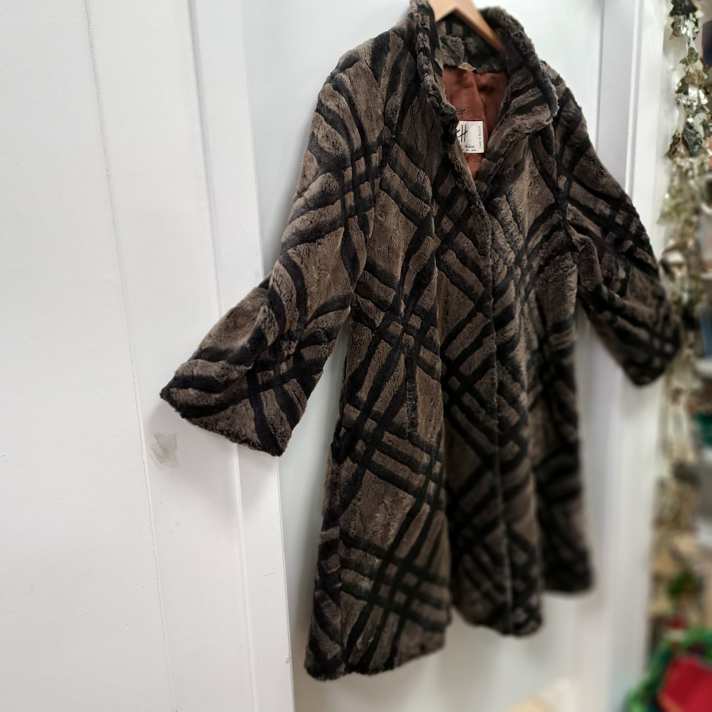 Faux Fur Coat Vintage Couture Helene Size 12