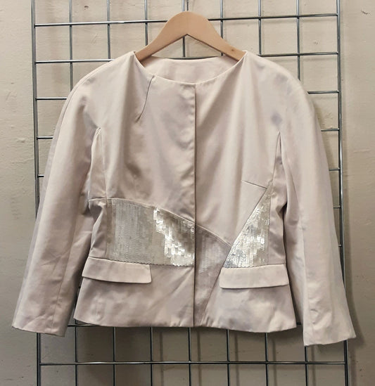 Christian Dior Boutique Cream Sequin Embellished Jacket size 8