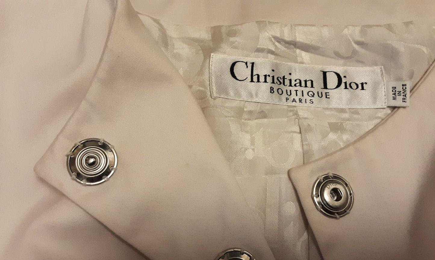 Christian Dior Boutique Cream Sequin Embellished Jacket size 8