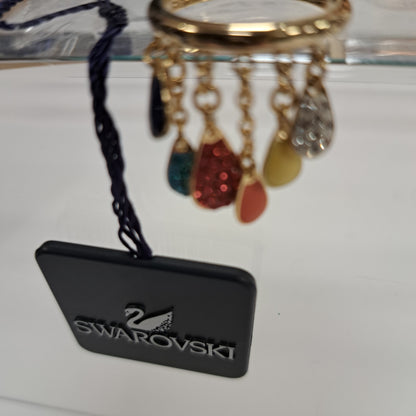 Swarovski Lacquered Gold Plated Multi Coloured Ring Size L