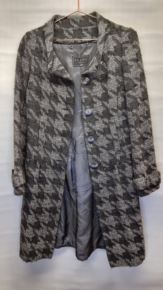 Coast women's jacket - dogtooth print, grey size 8