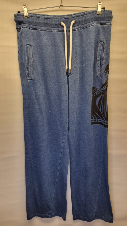 Lanvin navy blue men's jogging trousers with print, size large