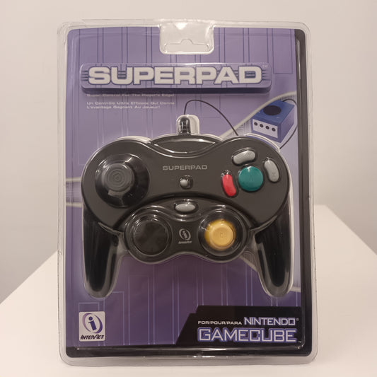 Nintendo Gamecube Black Superpad In Original Packaging.