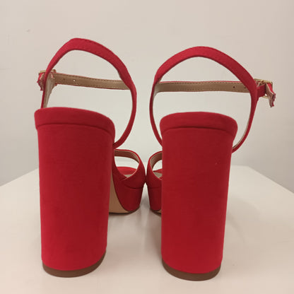 Office London Red Platform Shoes Size 4