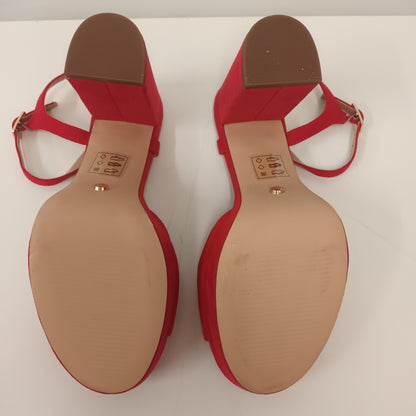 Office London Red Platform Shoes Size 4