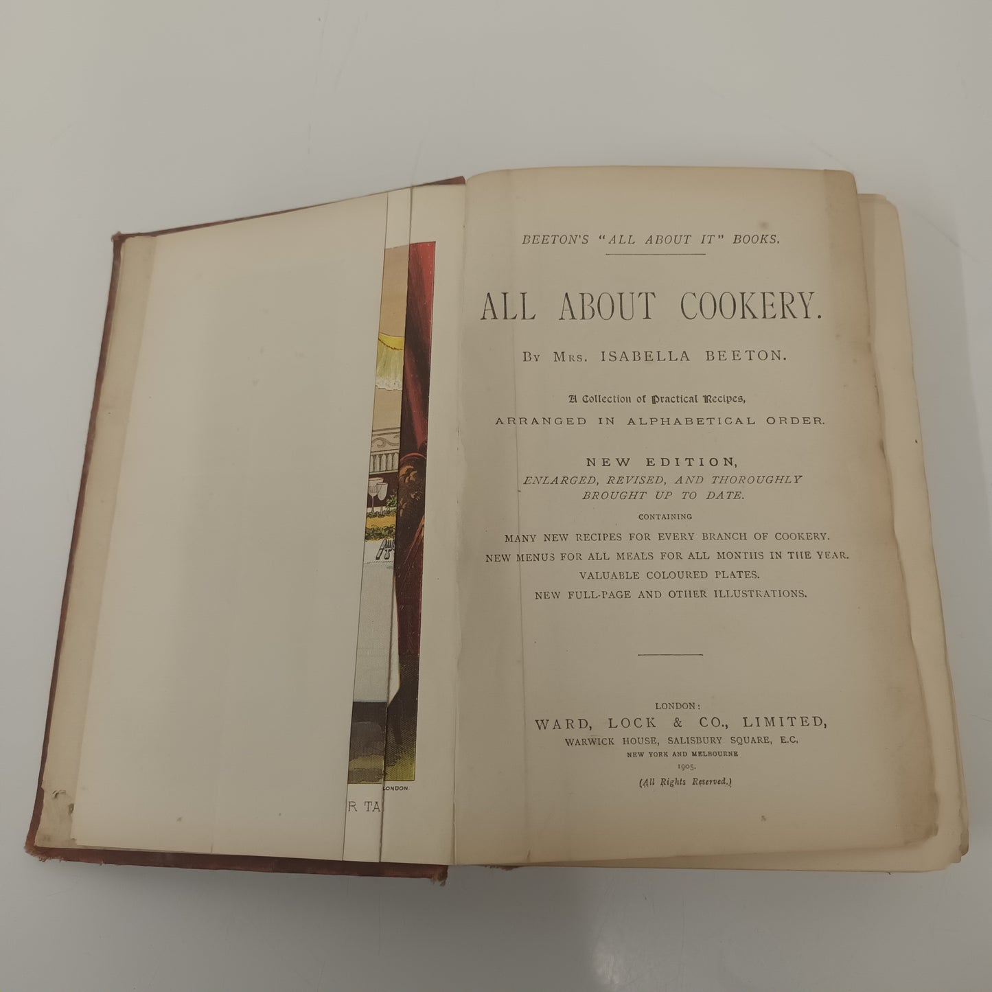 Mrs Beeton's All About Cookery 1905 Rare Cook Book