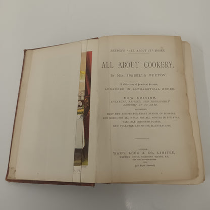 Mrs Beeton's All About Cookery 1905 Rare Cook Book