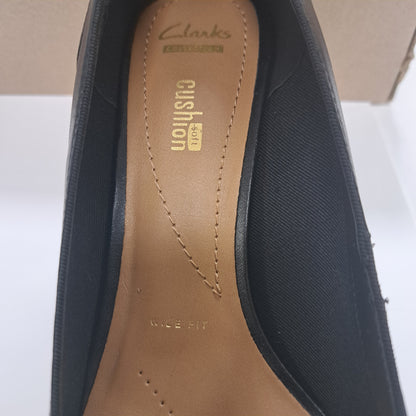 Clarks Ladies Black Leather Shoes Size 7 Uk