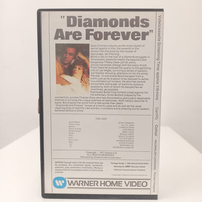 Rare Diamonds Are Forever James Bond Pre Certificate VHS Tape Mint Condition
