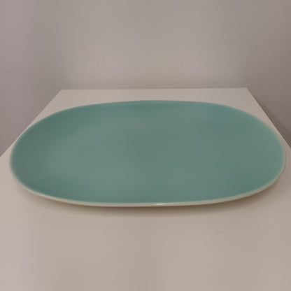 Vintage Poole TwinTone 14" Ice Green & Seagull Serving Platter