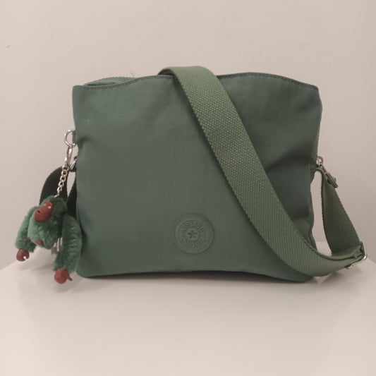 Kipling Green Cross Body Shoulder Bag With Monkey Keyring